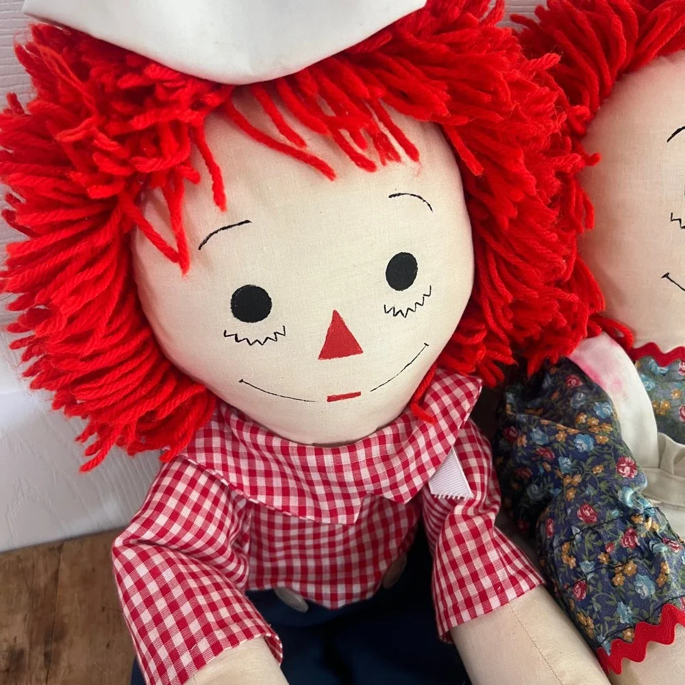 Unbranded Raggedy Ann Andy 26in Plush Set Vintage Style Red White Blue Americana